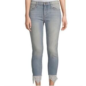 Driftwood Denim Jackie Jeans Lace Hem Women's 27 / 4 Boho Chic Cottagecore